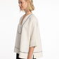 Linen Blouse by Naulover with Contrast Trim