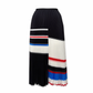 Peggy Stripe Pleated Skirt by Wild Cosmos in Black Mix