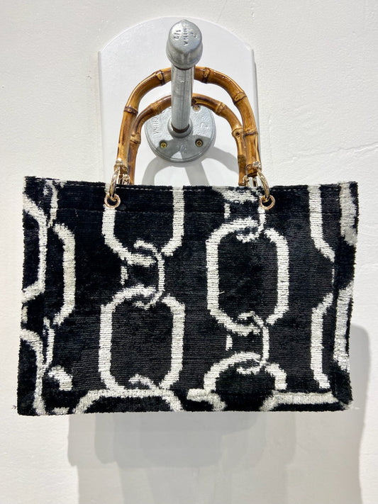 Small Tote with Bamboo Handle by Wolf & Willa in Chain