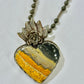 Bumble Bee Jasper Heart in Tibetan Silver W/ Pyrite Strand by Paula Carvalho