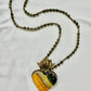 Bumble Bee Jasper Heart in Tibetan Silver W/ Pyrite Strand by Paula Carvalho