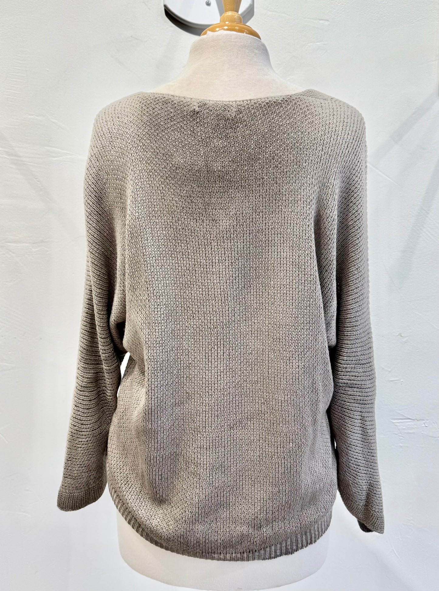 Crew Neck Loose Soft Knit Sweater by Milio Milano in Fango