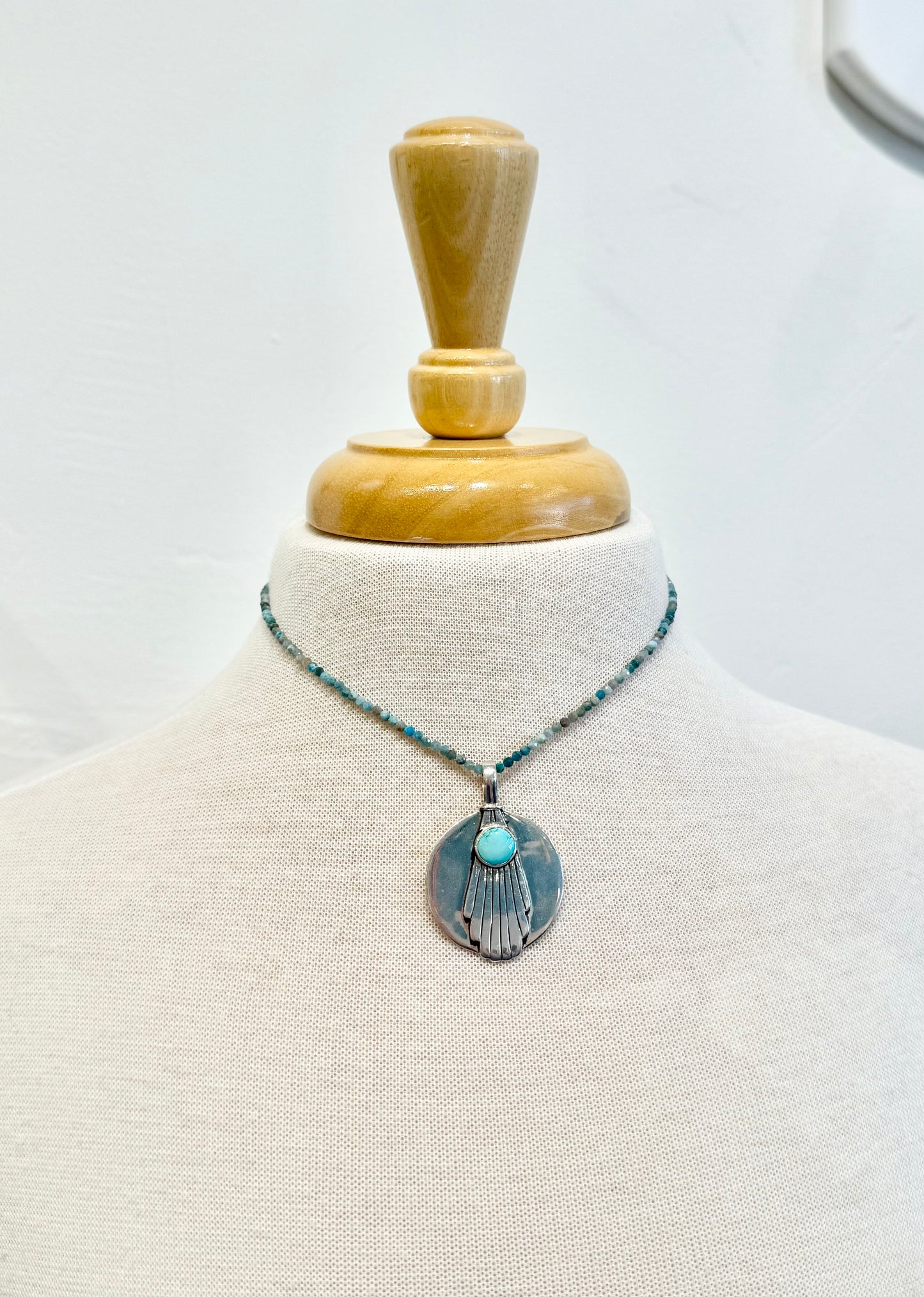 Native American Inspired Sterling Silver & Turquoise Pendant by Fosilart