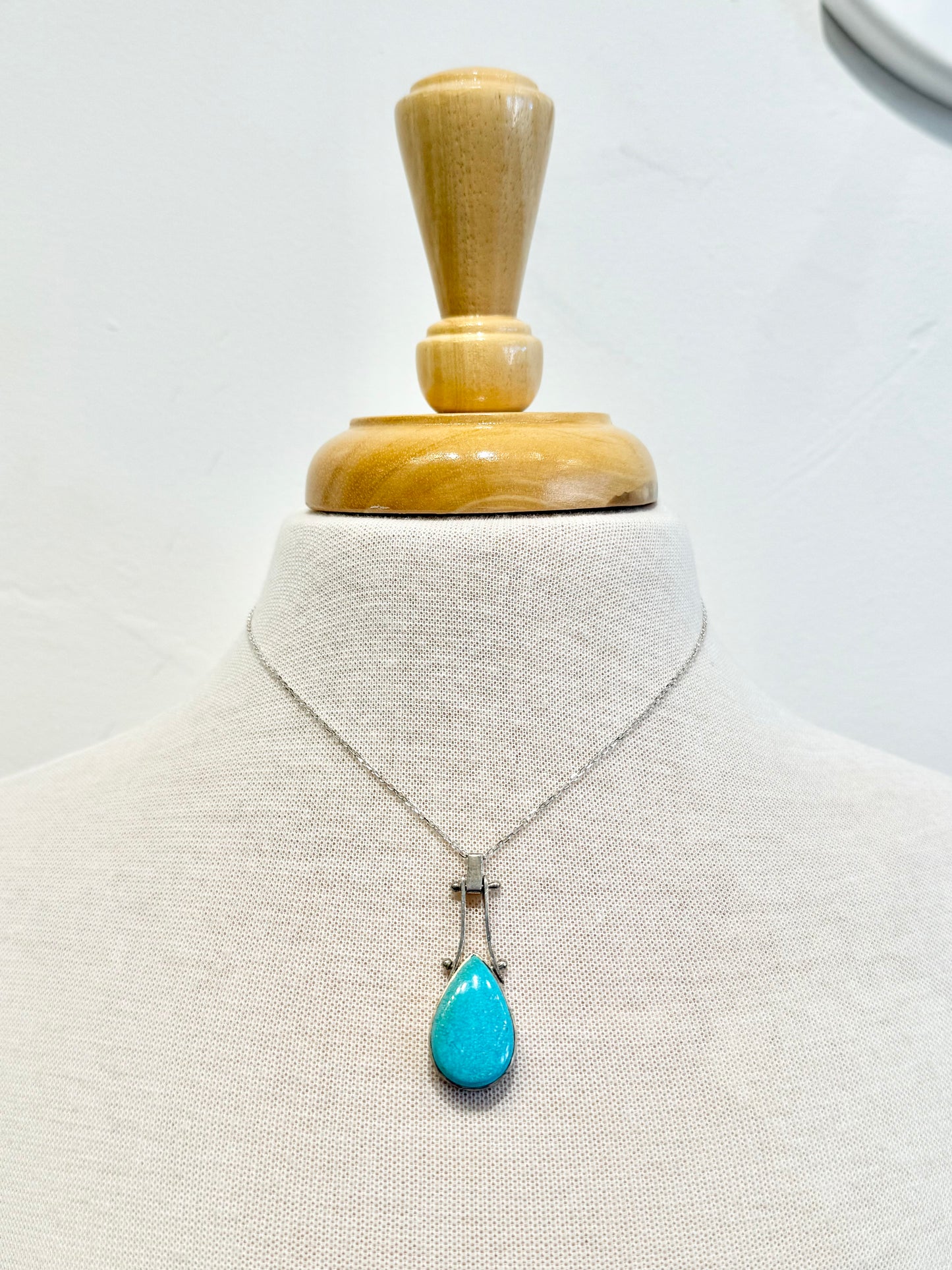 Turquoise & Sterling Silver Pendant Necklace by Tiger Mountain