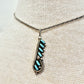 Vintage Turquoise & Sterling Silver Pendant W Sterling Silver Chain by Alzuni