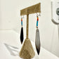 Mother of Pearl Feather Beaded Earrings by Alzuni