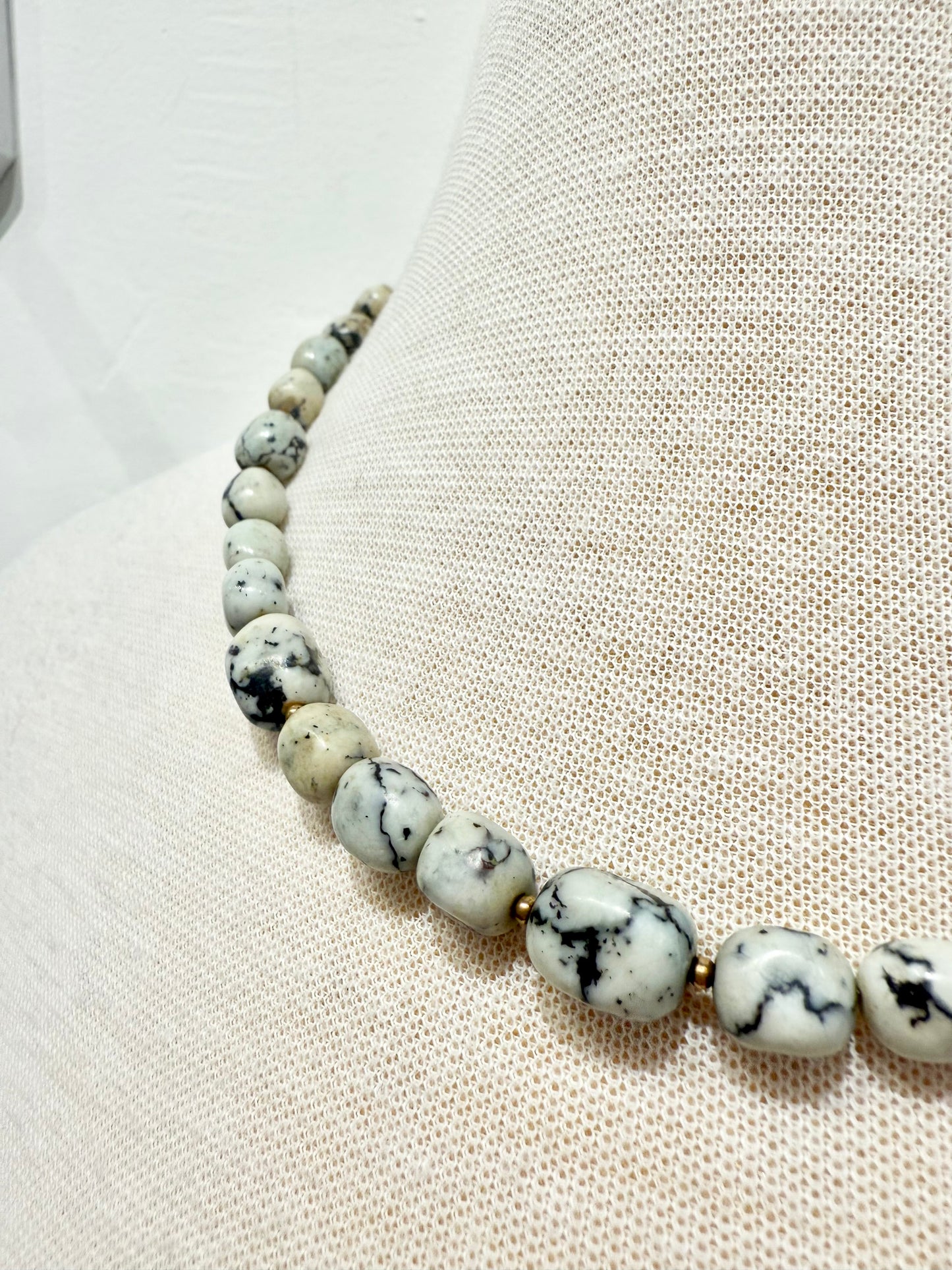 Vintage White Buffalo Bead Necklace by Claudia Dodson