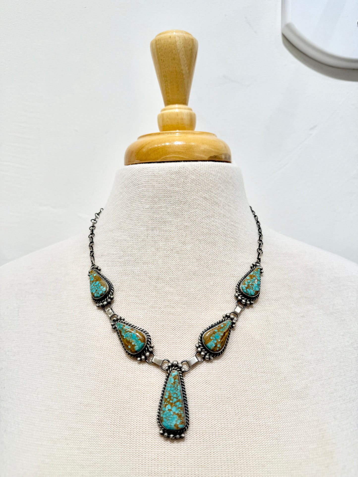 #8 Turquoise & Sterling Silver Necklace Handmade by Alzuni