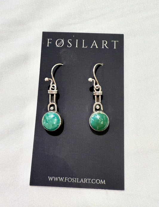 Deco Sterling Silver & Jasper Earrings by Fosilart