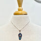 Zuni Handmade Lapis, Coral, Turquoise, Mother of Pearl Pendant on Sterling Silver Chain by Alzuni