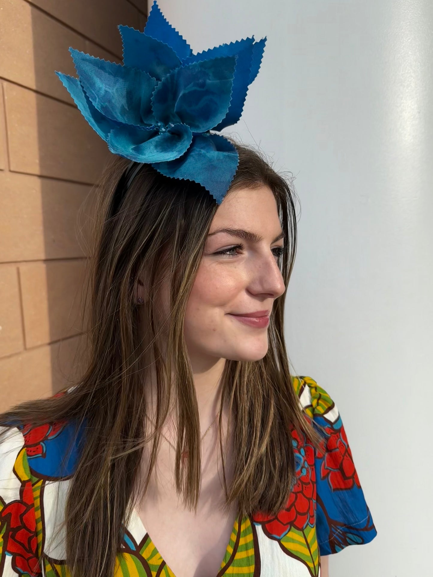 Zizi Hat by Christine A Moore Millinery in Blue/Teal