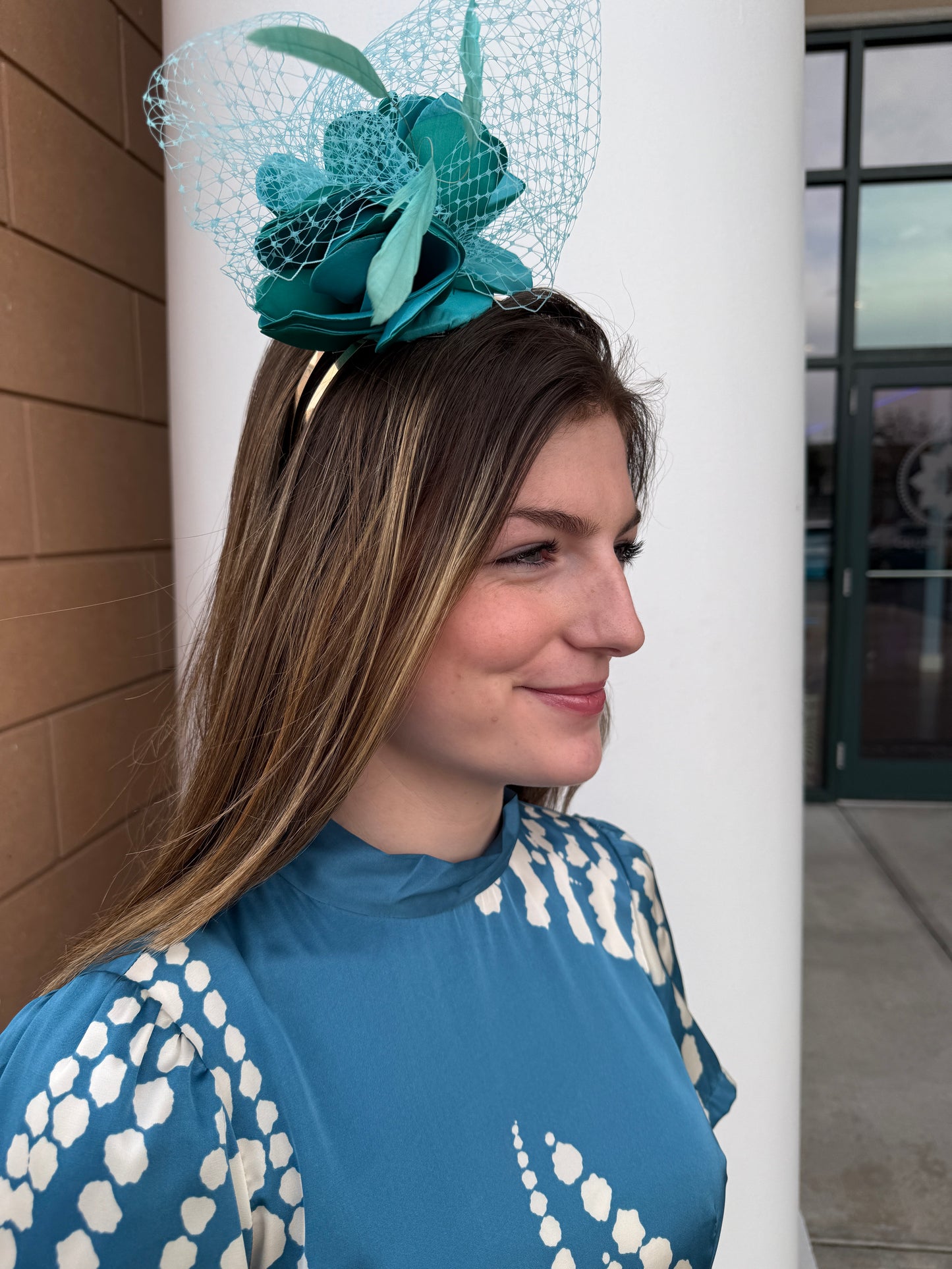 Erica Hb Hat by Christine A Moore Millinery in Aqua/Teal