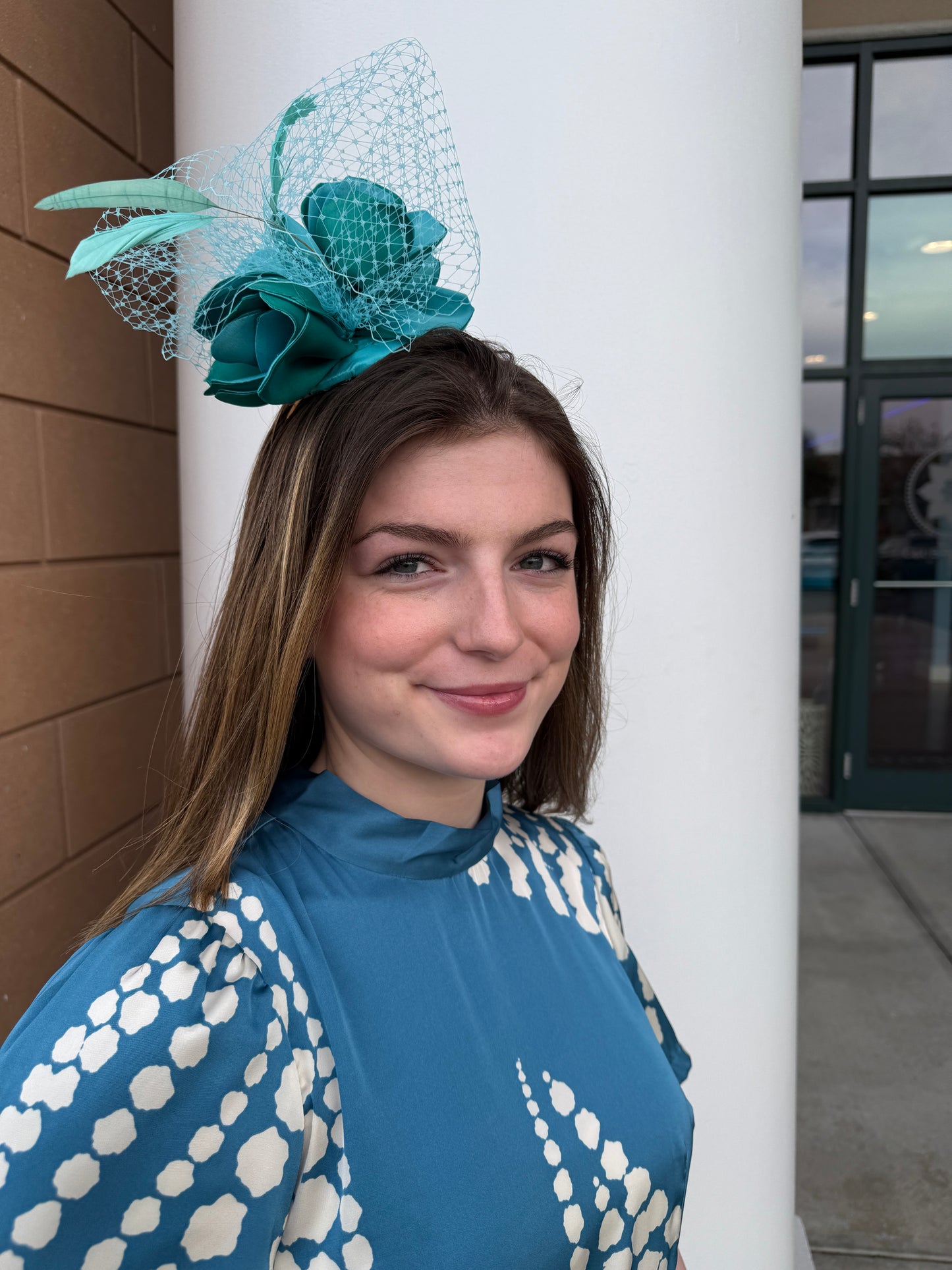 Erica Hb Hat by Christine A Moore Millinery in Aqua/Teal