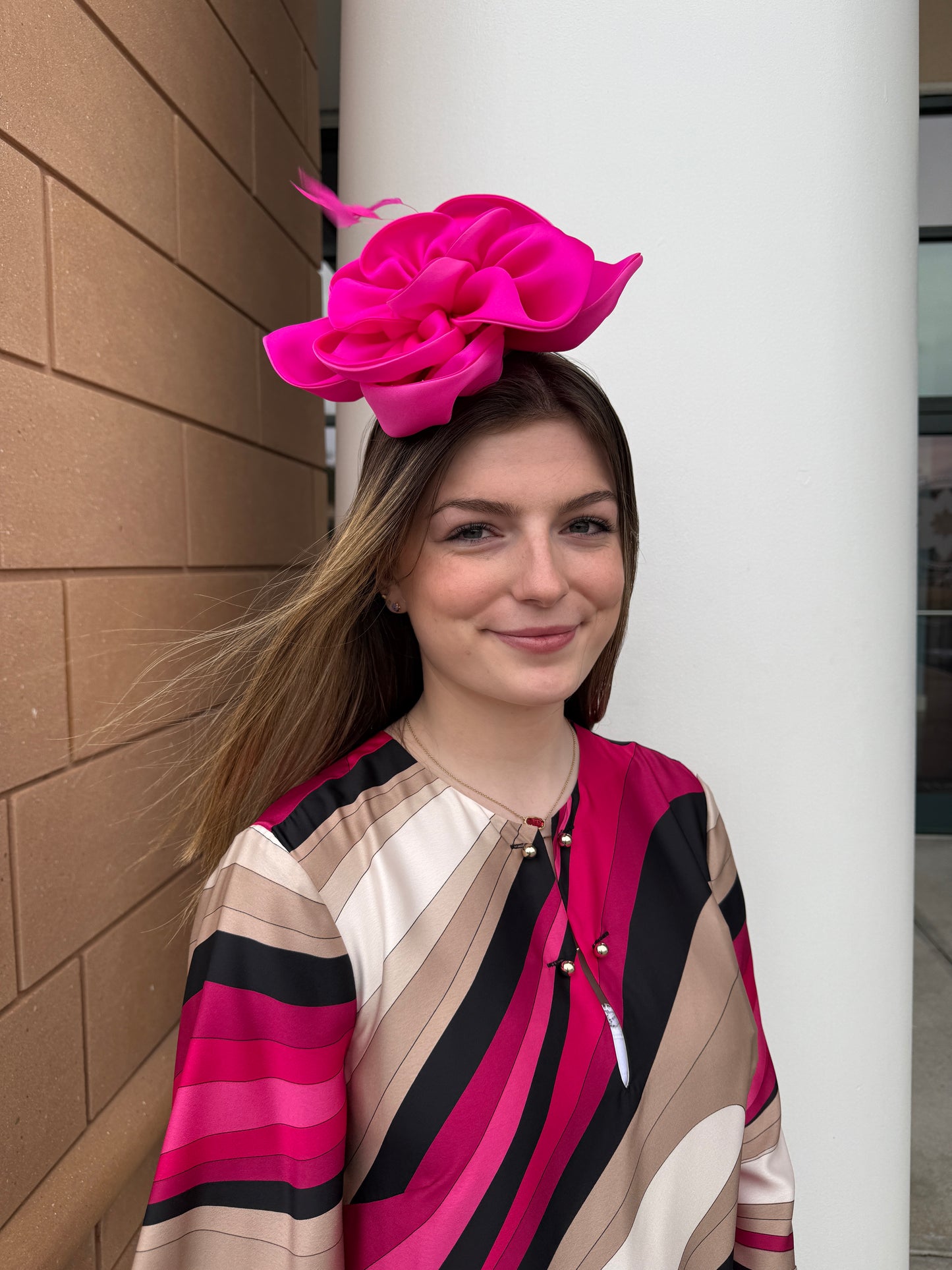 Rusalia Hat by Christine A Moore Millinery in Fuschia/Hot Pink