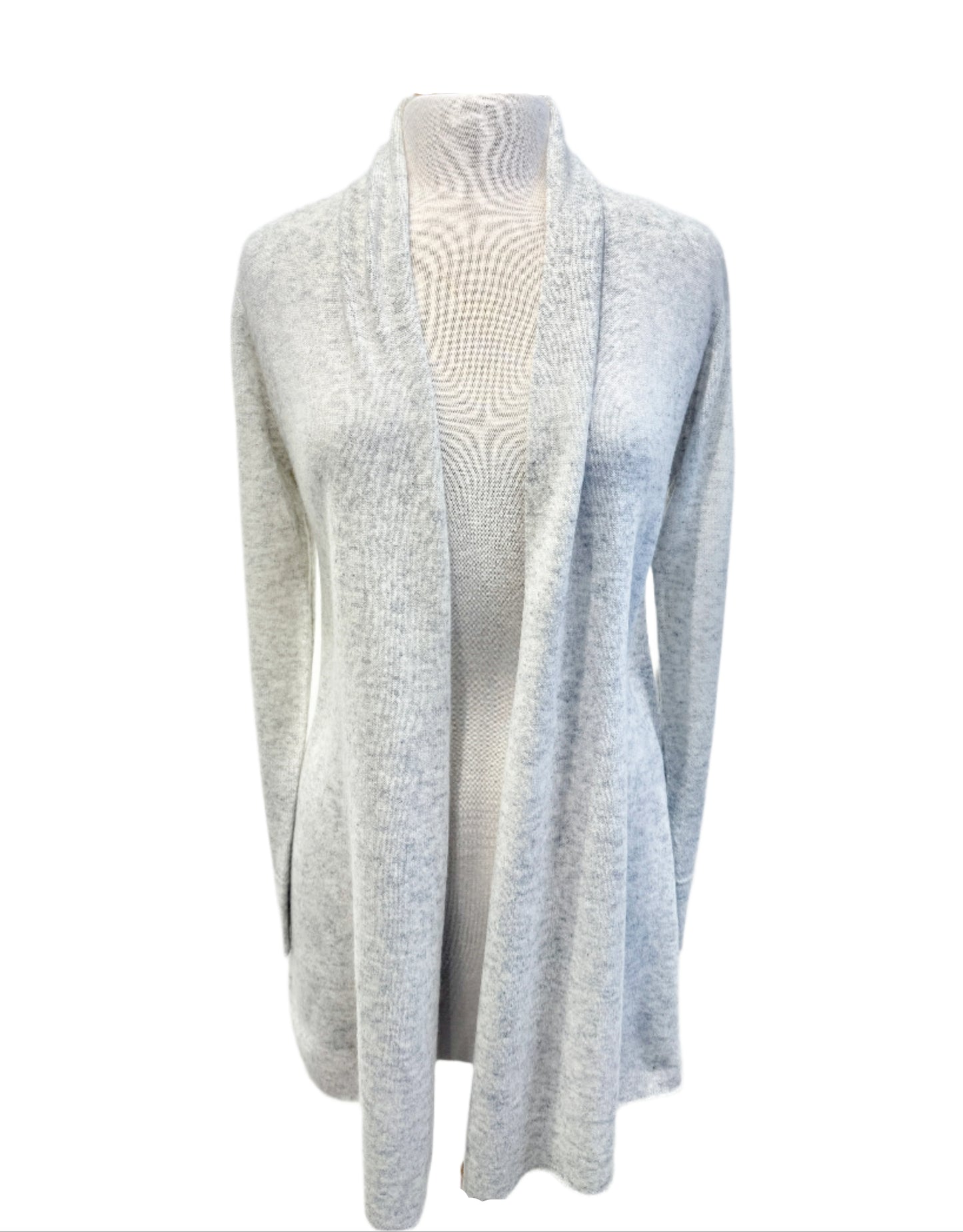 Classic Cashmere Cardigan by Incashmere in Silver Heather