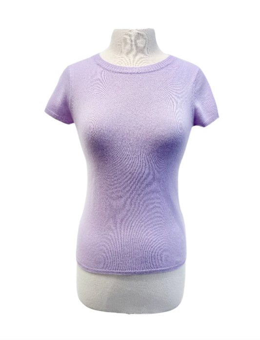 Luxury CashmereTee by InCashmere in Candy Lilac