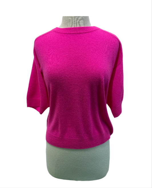 Cashmere Crewneck Sweater by InCashmere in Allure Pink