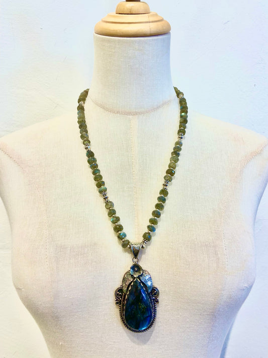Labradorite Gemstone by Dorjec Design with Labradorite Beaded Necklace