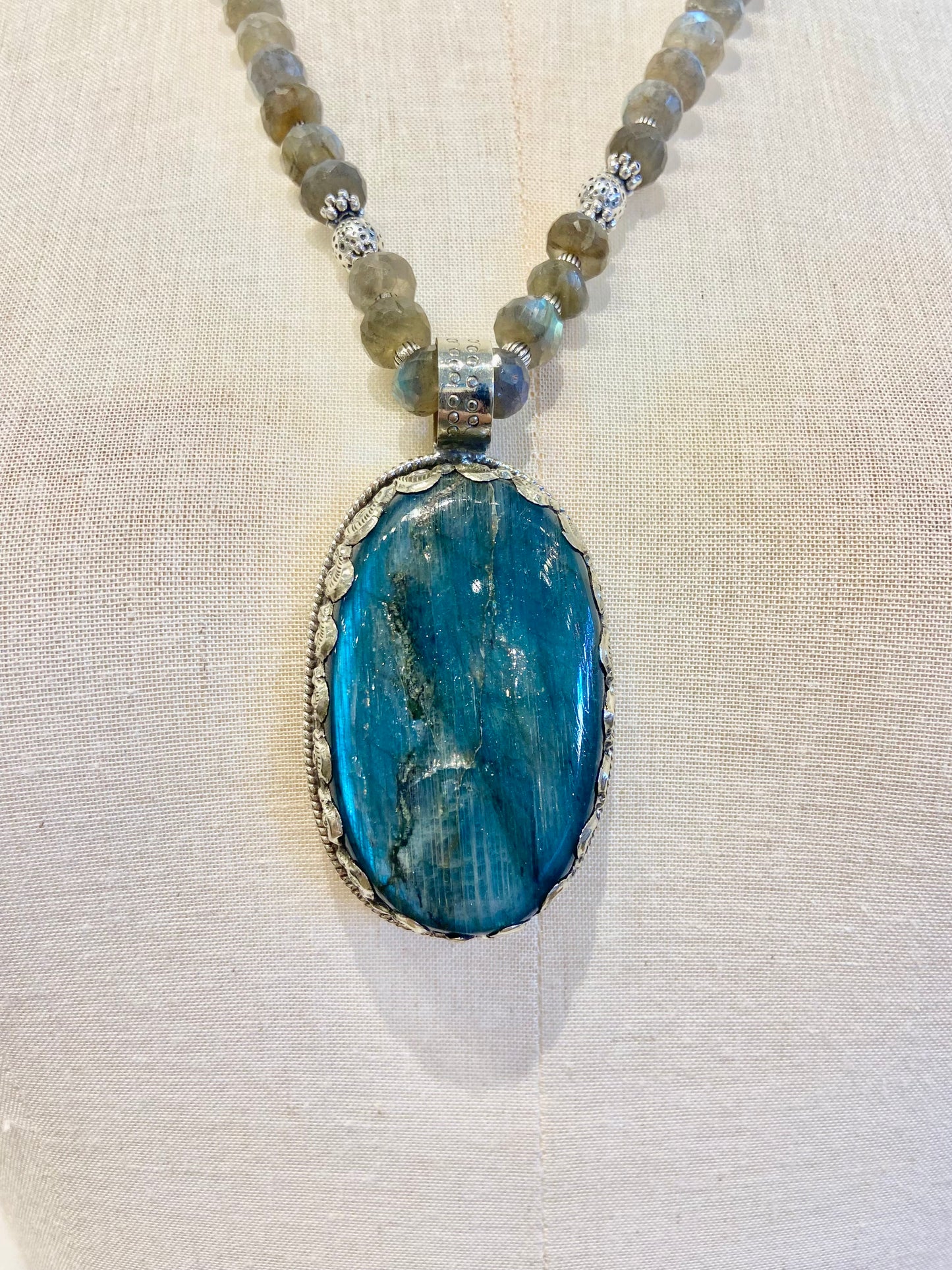 Labradorite Gemstone by Dorjec Design with Labradorite Bead Necklace