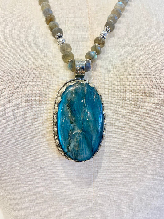 Labradorite Gemstone by Dorjec Design with Labradorite Bead Necklace