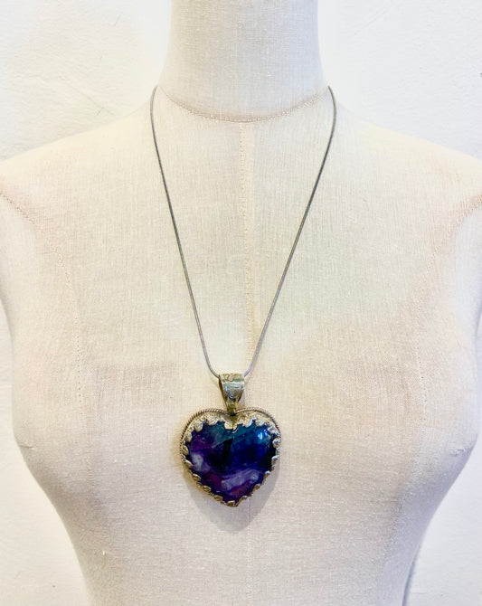 Fluorite Heart Gemstone Necklace by Dorjec Design