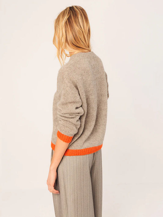 Bicolor Sweater by Indi & Cold in Beige