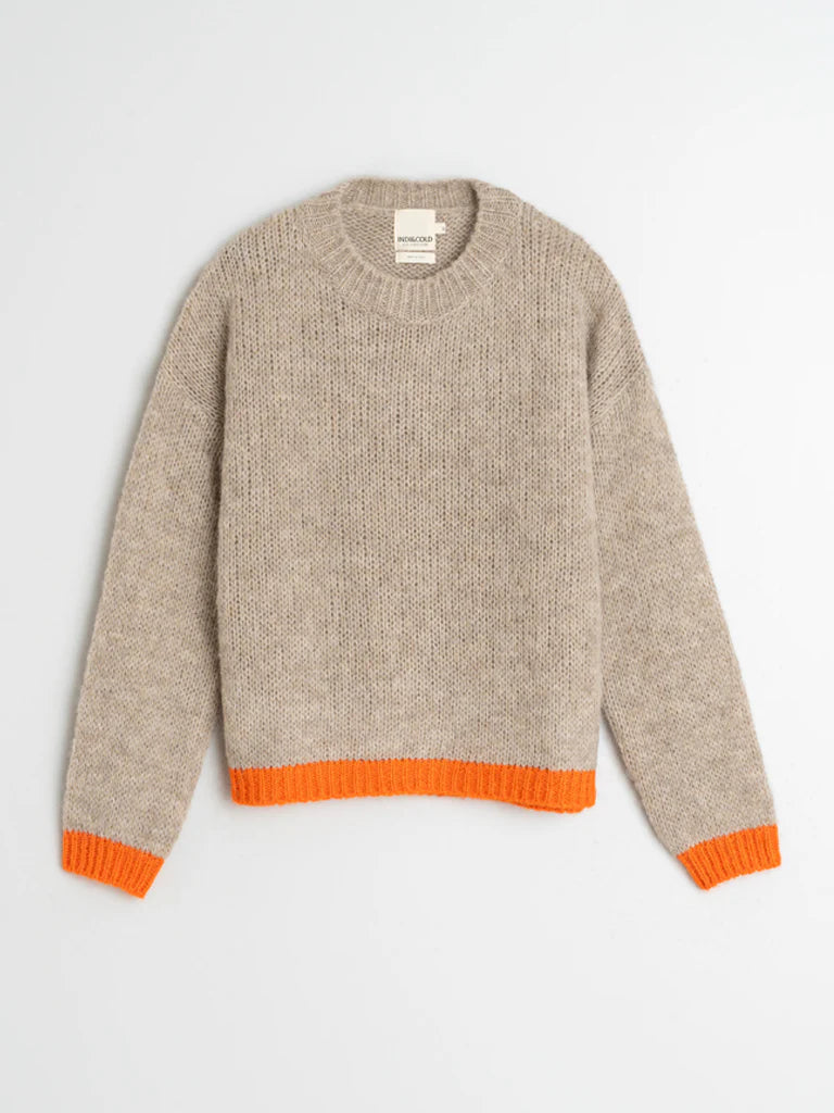 Bicolor Sweater by Indi & Cold in Beige