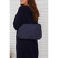 Napa Leather Intrecciato (Braided) Shoulder/Crossbody Bag by Milio Milano in Navy Blue