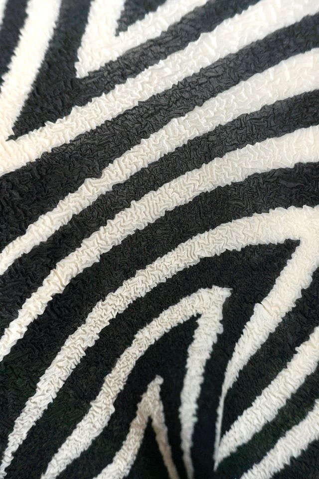 Lisa Chevron Print Top by Wild Cosmos in Black / Vanilla