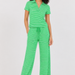 Striped Polo Top by Astrologie in Kelly Green/White