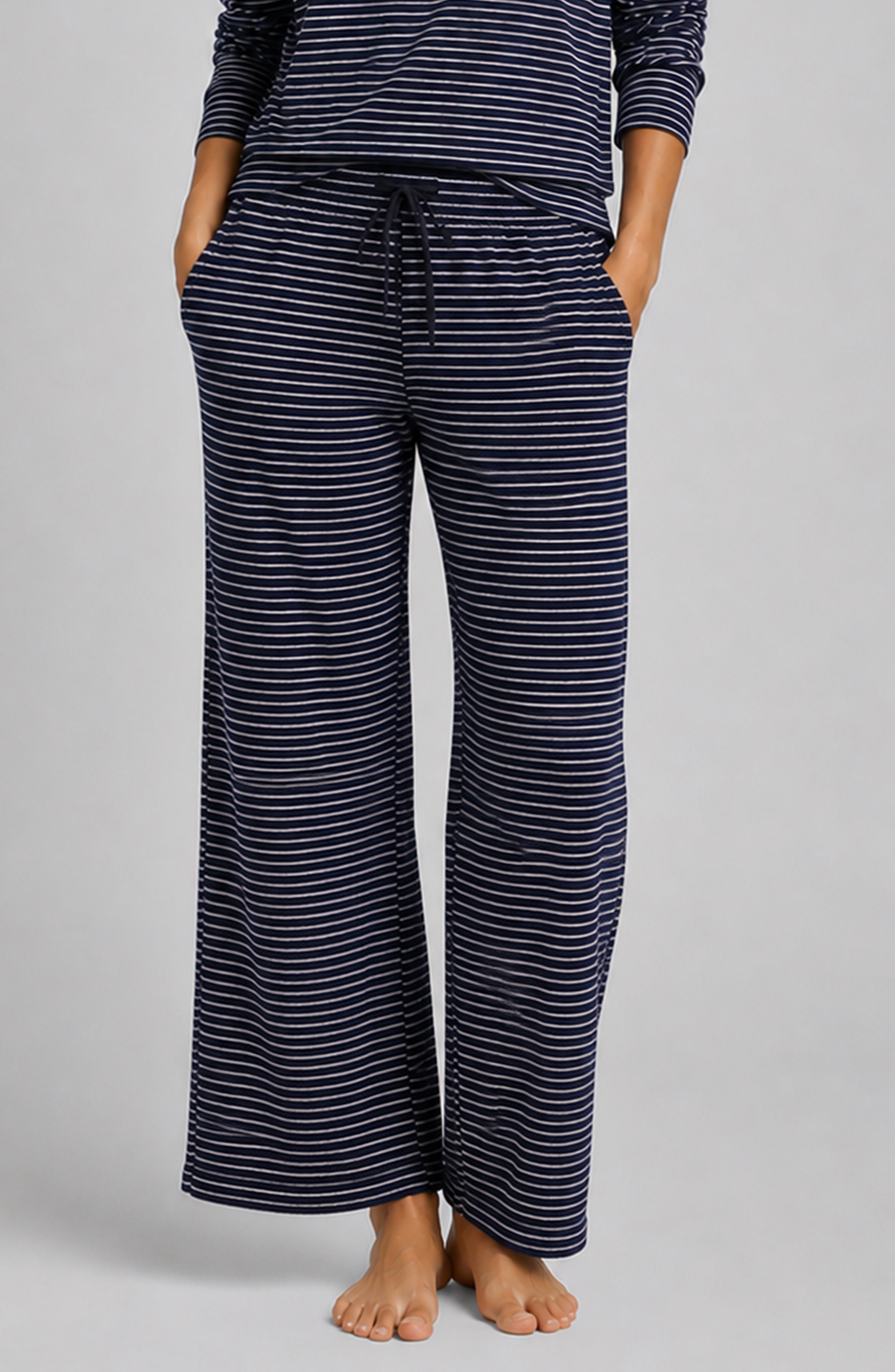 Hacci Stripe Wide Leg Pant by Astrologie in Navy/White – Meadowlark