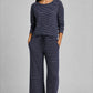 Hacci Stripe Wide Leg Pant by Astrologie in Navy/White