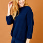 Jenny Baby Alpaca Boxy Knit Sweater by Suzy D London in Navy