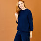 Jenny Baby Alpaca Boxy Knit Sweater by Suzy D London in Navy