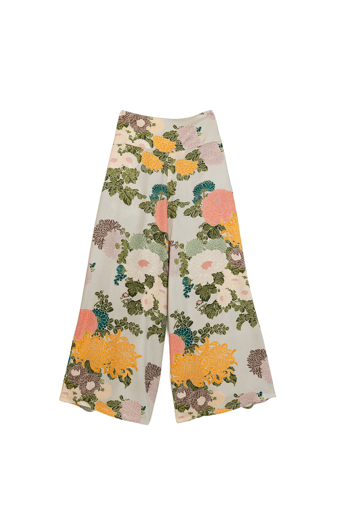 Jacquard Palazzo Pants by One Hundred Stars in Putty