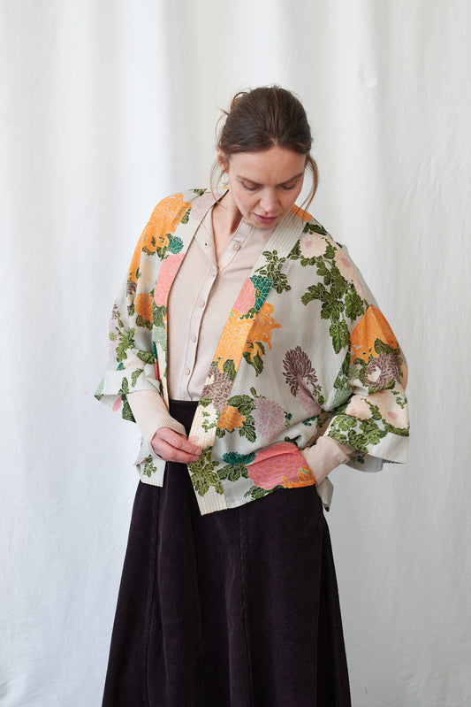 Jacquard Kimono by One Hundred Stars in Putty