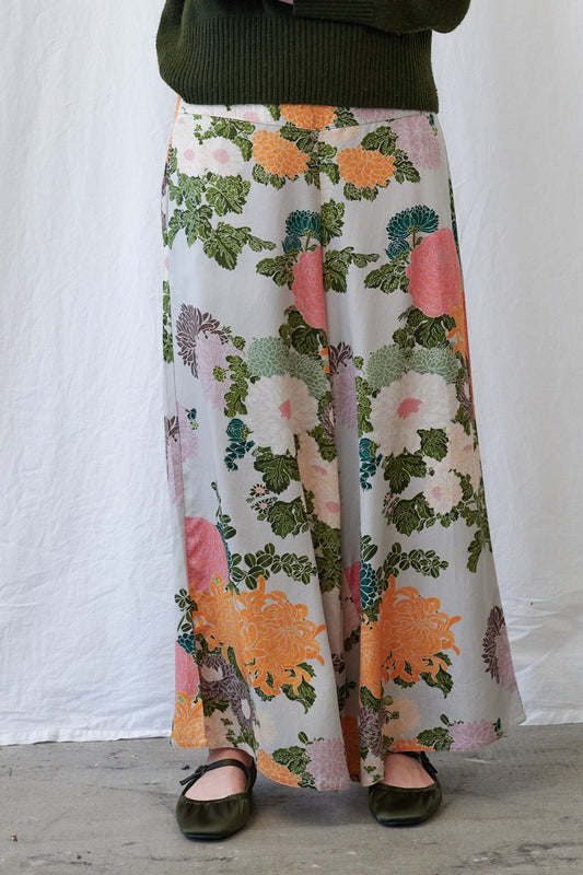 Jacquard Palazzo Pants by One Hundred Stars in Putty