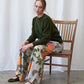 Jacquard Palazzo Pants by One Hundred Stars in Putty