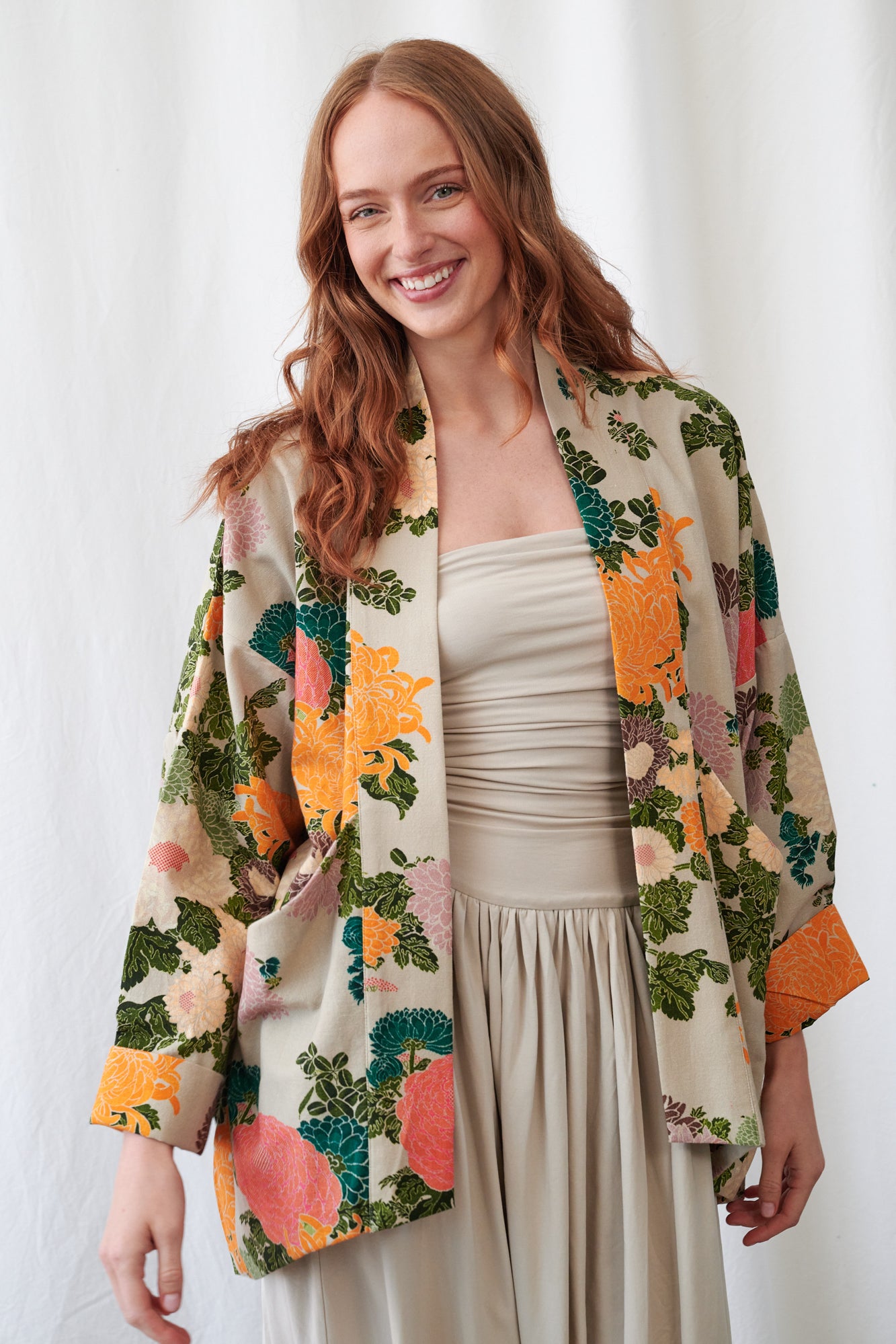 Jacquard Pocket Jacket by One Hundred Stars in Putty