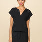 Front Notch Textured Knit Tee by ANTHEM the Label in Black