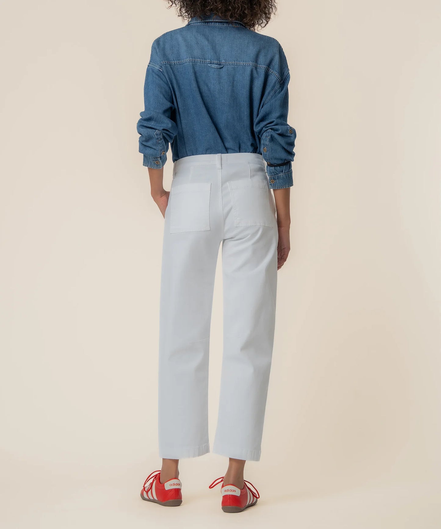Ashton Wide Leg Barrel Pants by Kut from the Kloth in Optic White