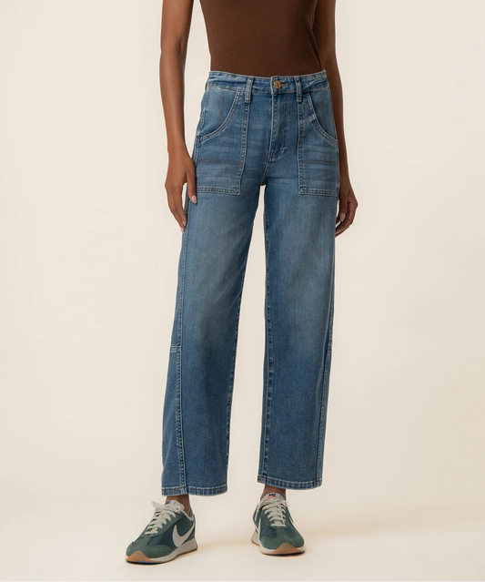 Ashton High Rise Relaxed Leg Pant by Kut from the Kloth in Author Wash