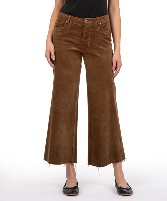 Meg High Rise Fab AB Wide Leg Raw Hem by Kut from the Kloth in Brunette