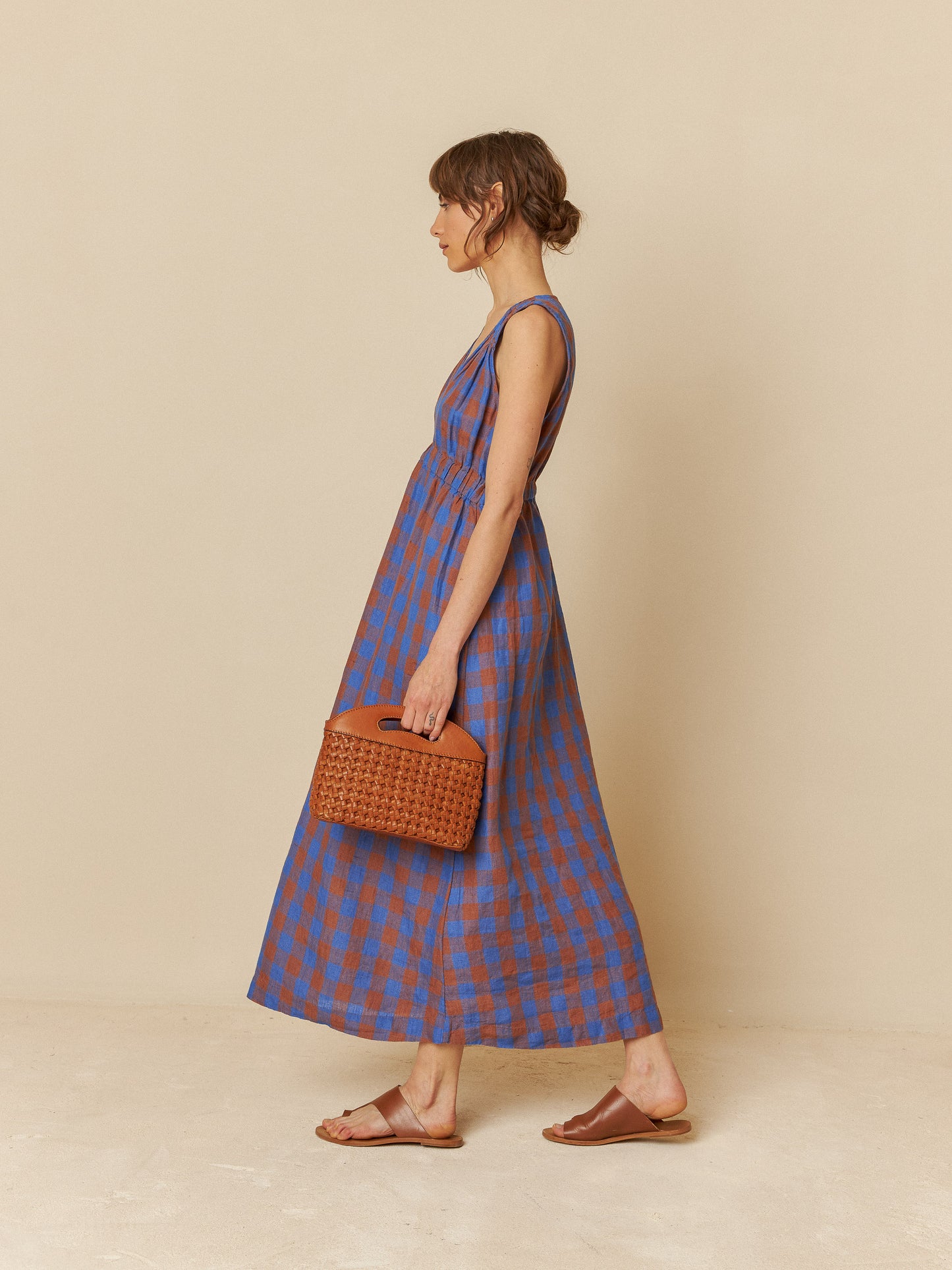 Maxi Two-Tone Dress by Indi & Cold in Azul