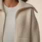 Rue Zip-Up Sweater Knit Jacket by Kut from the Kloth in Cream