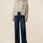 Rue Zip-Up Sweater Knit Jacket by Kut from the Kloth in Cream