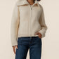 Rue Zip-Up Sweater Knit Jacket by Kut from the Kloth in Cream