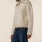 Rue Zip-Up Sweater Knit Jacket by Kut from the Kloth in Cream