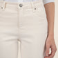 Reese High Rise Fab AB Ankle Straight Raw Hem by Kut from the Kloth in Ecru