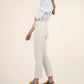 Reese High Rise Fab AB Ankle Straight Raw Hem by Kut from the Kloth in Ecru